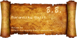 Baranszky Bazil névjegykártya